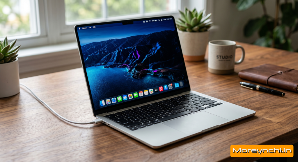2027 M6 MacBook Pro render showing the new ultra-thin design and Tandem OLED screen